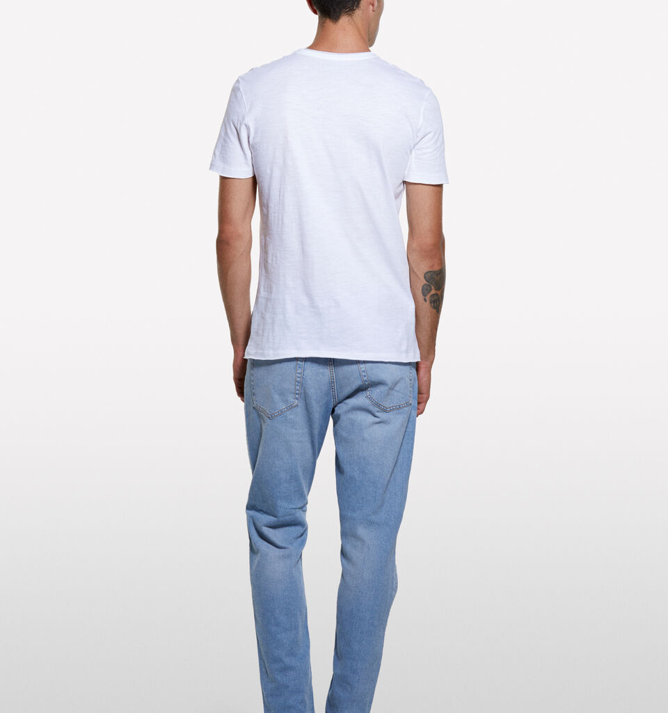 T-shirt blanc slim à manches courtes - t-shirts à manches courtes pour homme - Blanc | Sisley image number 2